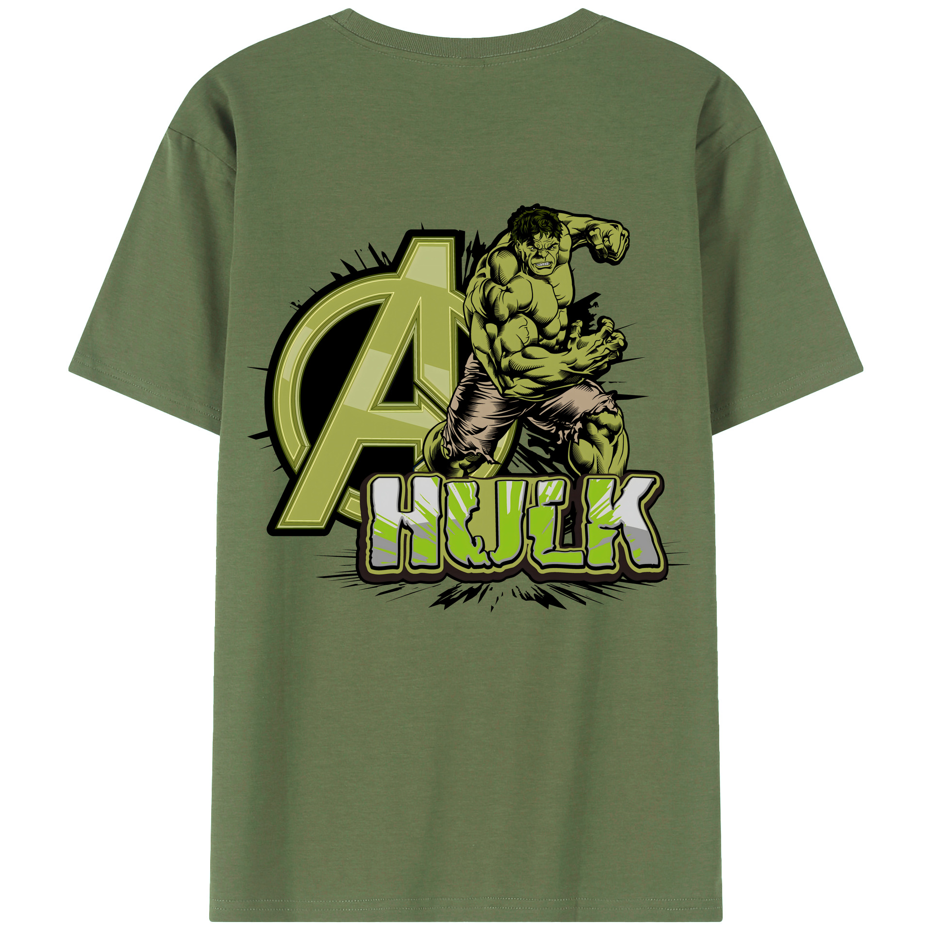 （画像用） アベンジャーズ The Avengers 綿100％ メンズ半袖Tシャツ（バックプリント） 通気性